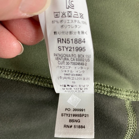 Patagonia Pack Out Tights Womens L Basin Green Hiking Leggings Pockets 21995 - Picture 4 of 10